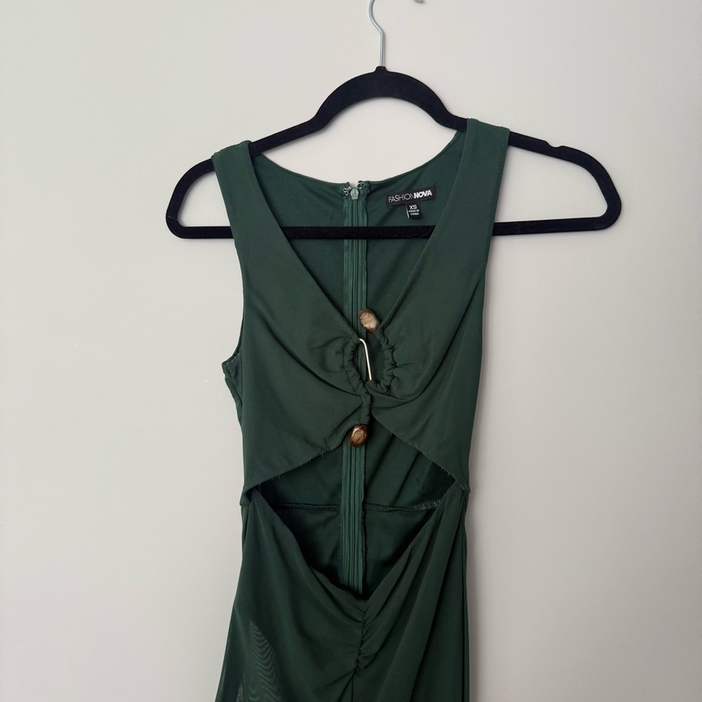 Green Mesh Jumpsuit